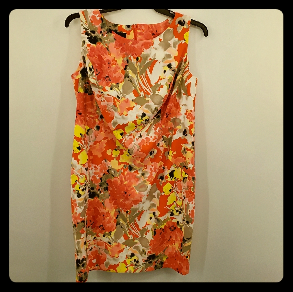 Alyx Womens Shift Dress 14W Plus Orange Yellow